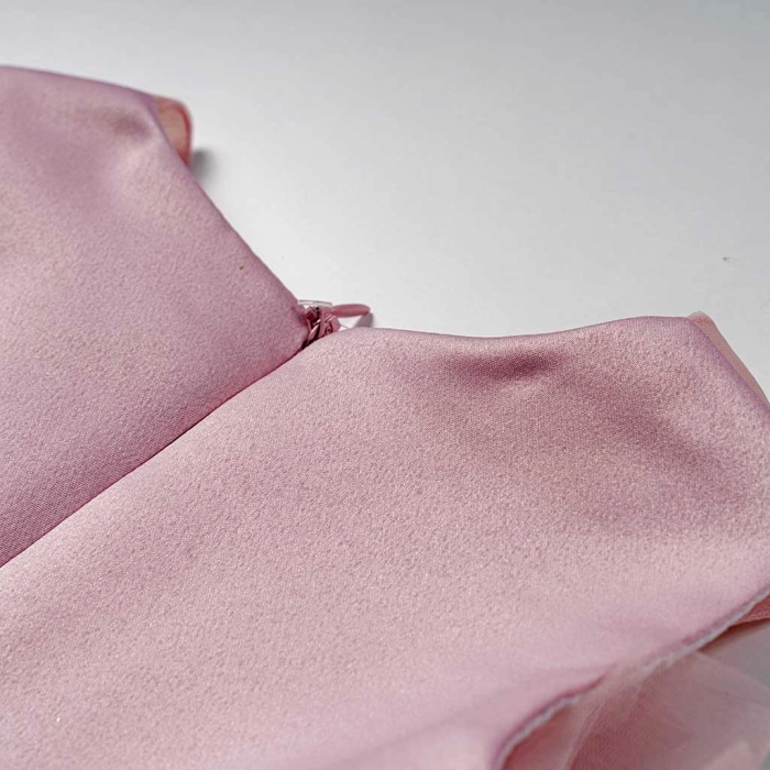 Bρεφικό αμπιγέ φόρεμα για κορίτσια Rosalia ροζ γάμος βάφτιση καλό τούλι μηνών online (6)