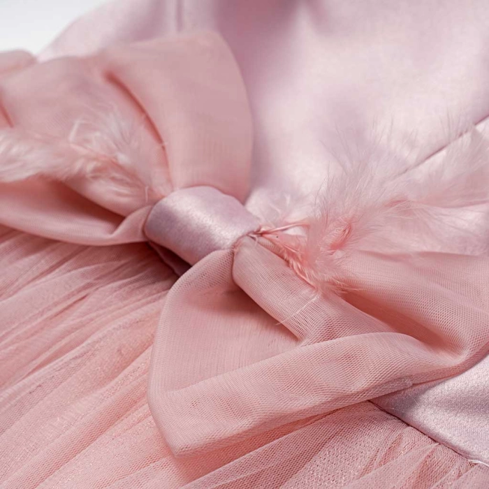 Bρεφικό αμπιγέ φόρεμα για κορίτσια Feather ροζ γάμος βάφτιση καλό τούλι μηνών online (7)