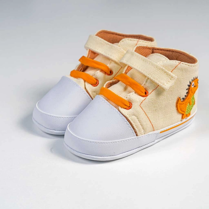Βρεφικά παπούτσια για αγόρια little dino κίτρινο παπουτσάκια αγκαλιάς για μωράκια μαλακά μηνών online (9)