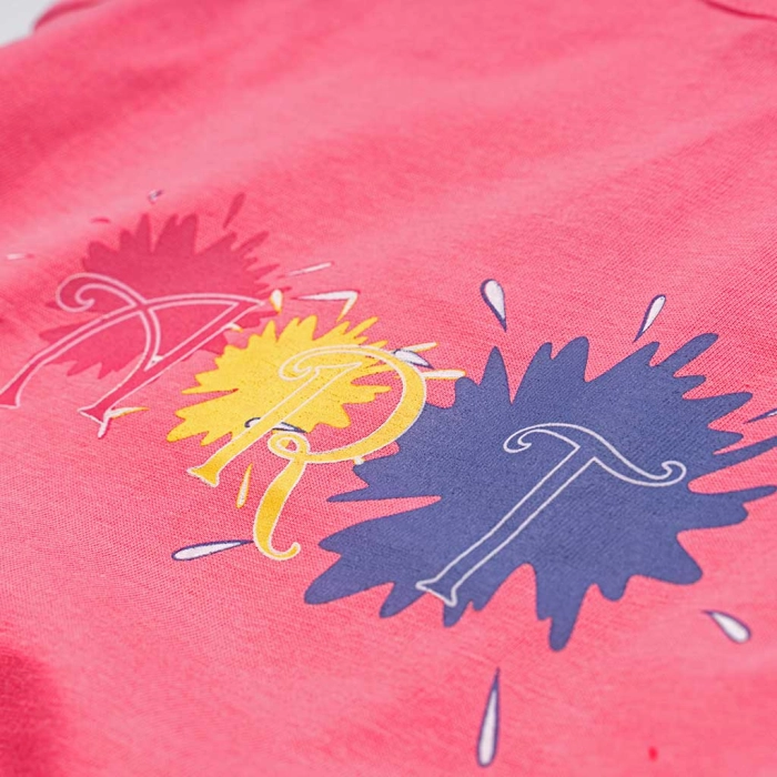 Παιδική μπλούζα AKO για κορίτσια art κοραλί αμάνικες μπλούζες καλοκαιρινές tshirt μοντέρνα ετών (2)