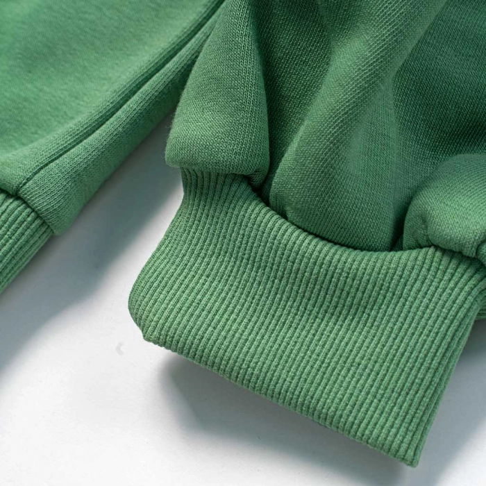 Παιδική μπλούζα φούτερ NEK Emotions πράσινο φούτερ χοντρό χειμερινό  μοντέρνα φαρδιά ετών (3)