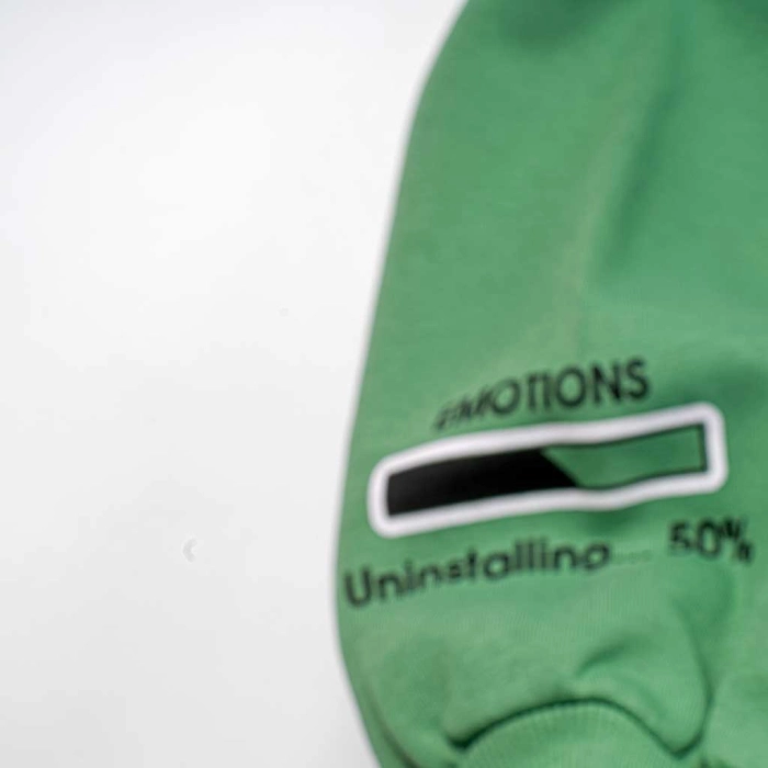 Παιδική μπλούζα φούτερ NEK Emotions πράσινο φούτερ χοντρό χειμερινό  μοντέρνα φαρδιά ετών (4)