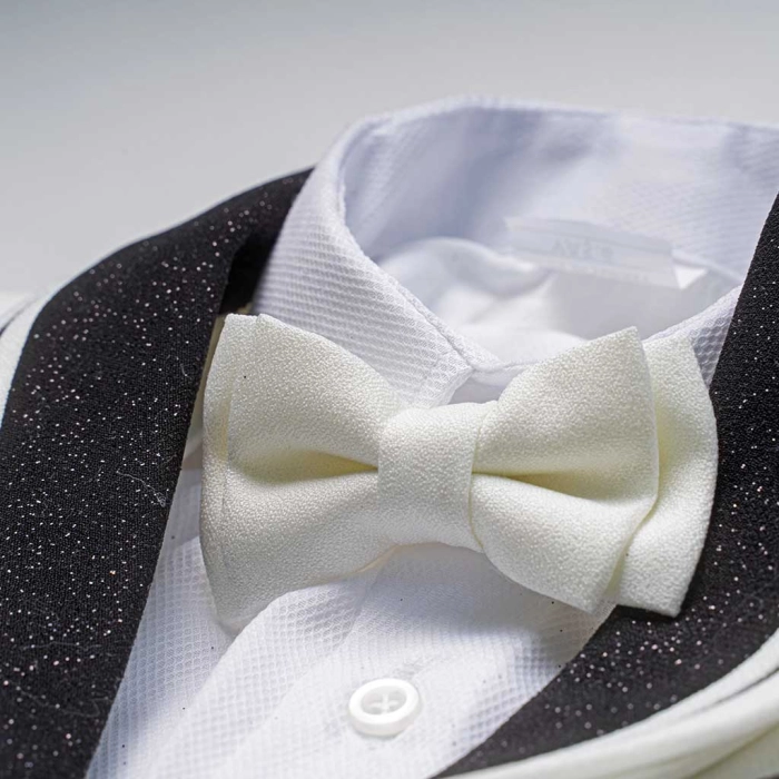 Παιδικό κουστούμι για αγόρια Triaxis άσπρο γάμο βάφτιση επίσημο κοστούμι παπιγιόν καλό ετών online (4)