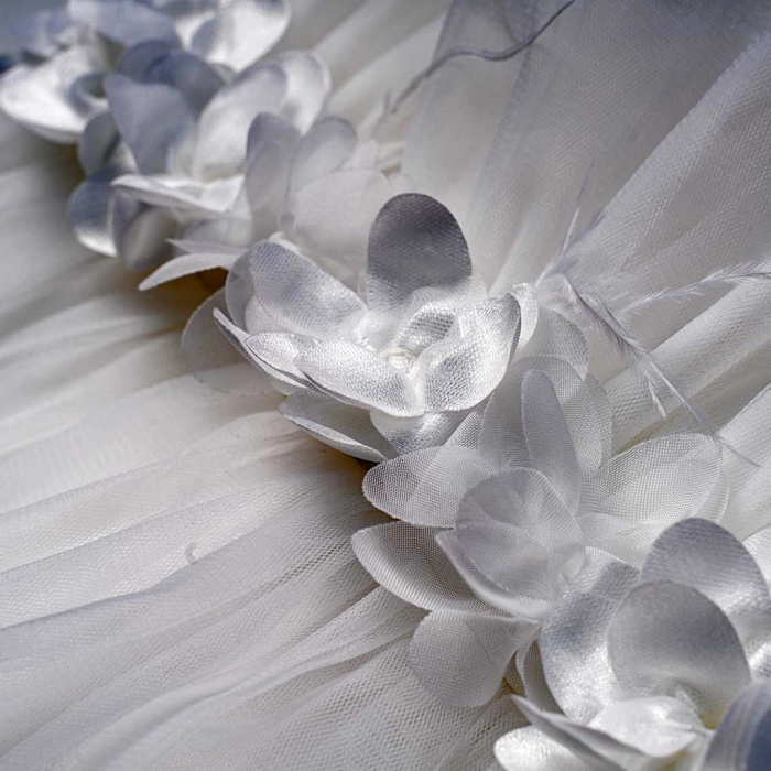 Παιδικό φόρεμα αμπιγέ για κορίτσια Carmen άσπρο παρανυφάκι αμπιγέ καλό γάμο βάφτιση ετών online (3)