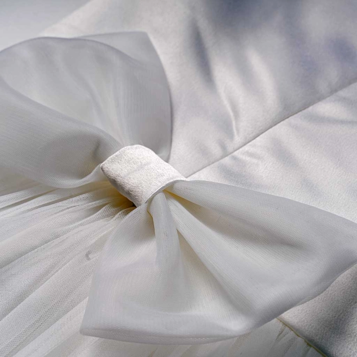 Παιδικό φόρεμα αμπιγέ για κορίτσια Carmen άσπρο παρανυφάκι αμπιγέ καλό γάμο βάφτιση ετών online (7)