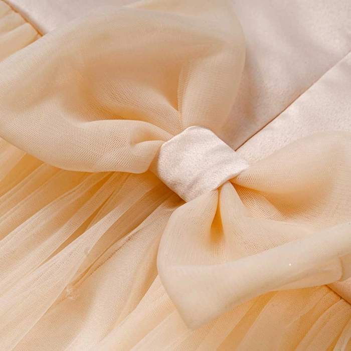 Παιδικό φόρεμα αμπιγέ για κορίτσια Minor μπεζ παρανυφάκι γάμο βάφτιση καλό τούλι ετών online (6)