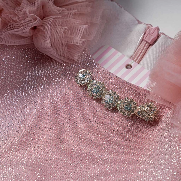 Παιδικό φόρεμα αμπιγέ για κορίτσια Dulce ροζ παρανυφάκι γάμο βάφτιση καλό τούλι ετών online (9)