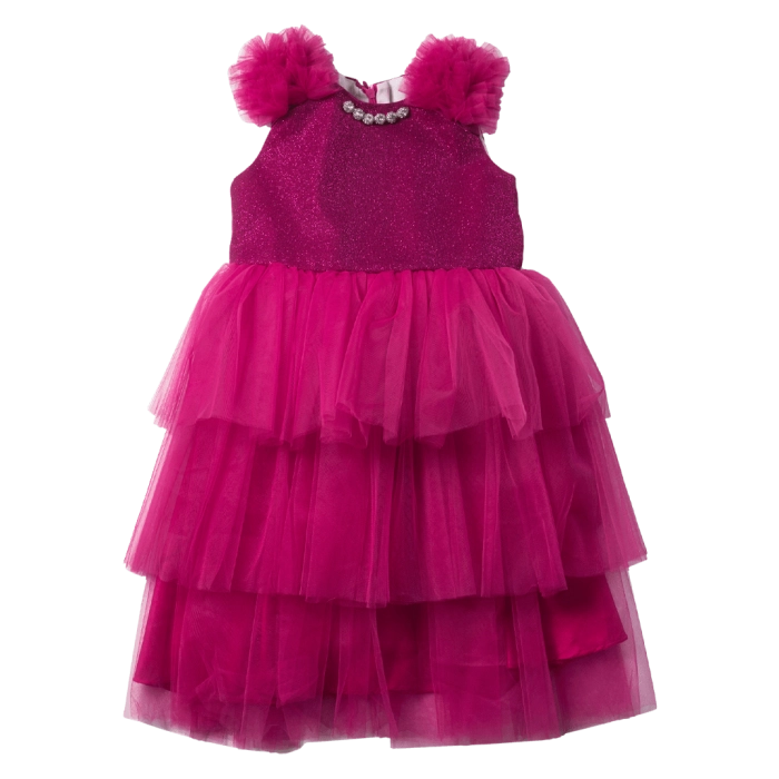 Παιδικό φόρεμα αμπιγέ για κορίτσια Dulce φούξια παρανυφάκι γάμο βάφτιση καλό τούλι ετών online (3)