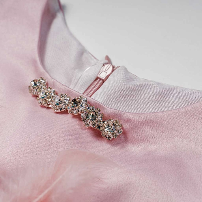 Παιδικό φόρεμα αμπιγέ για κορίτσια Miriam ροζ παρανυφάκι γάμο βάφτιση καλό τούλι ετών online (2)