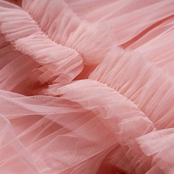 Παιδικό φόρεμα αμπιγέ για κορίτσια Miriam ροζ παρανυφάκι γάμο βάφτιση καλό τούλι ετών online (4)