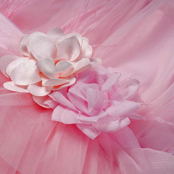 Βρεφικό φόρεμα αμπιγέ για κορίτσια Rosalias ροζ παρανυφάκι γάμο βάφτιση καλό τούλι ετών online (15)