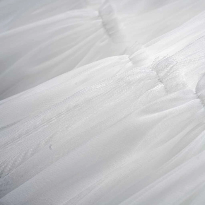 Βρεφικό φόρεμα αμπιγέ για κορίτσια Matilda άσπρο παρανυφάκι γάμο βάφτιση καλό τούλι ετών online (9)