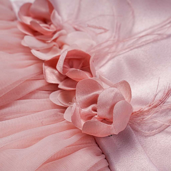 Βρεφικό φόρεμα αμπιγέ για κορίτσια Marina ροζ παρανυφάκι γάμο βάφτιση καλό τούλι ετών online (7)