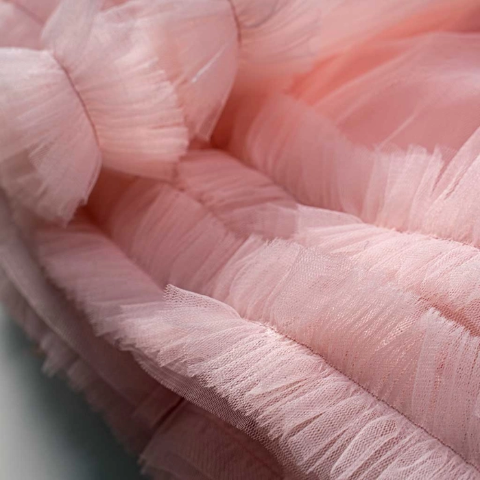 Βρεφικό φόρεμα αμπιγέ για κορίτσια Marina ροζ παρανυφάκι γάμο βάφτιση καλό τούλι ετών online (10)