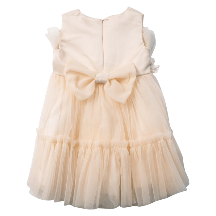 Βρεφικό φόρεμα αμπιγέ για κορίτσια Helena μπεζ παρανυφάκι γάμο βάφτιση καλό τούλι ετών online (7)