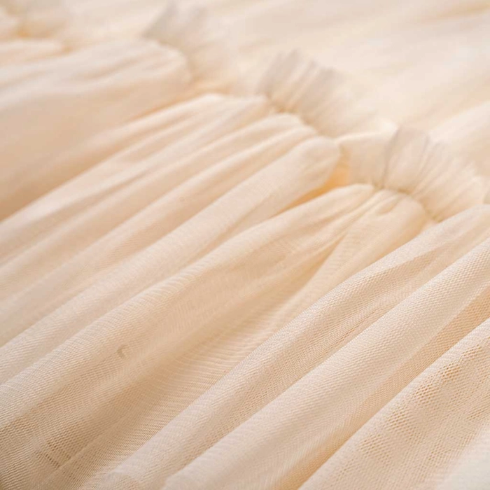 Βρεφικό φόρεμα αμπιγέ για κορίτσια Helena μπεζ παρανυφάκι γάμο βάφτιση καλό τούλι ετών online (9)