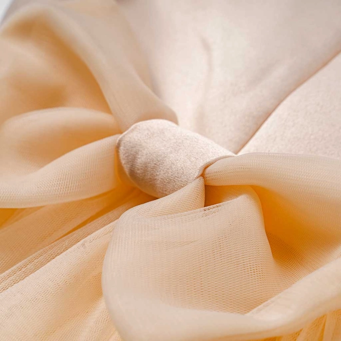 Βρεφικό φόρεμα αμπιγέ για κορίτσια Helena μπεζ παρανυφάκι γάμο βάφτιση καλό τούλι ετών online (10)