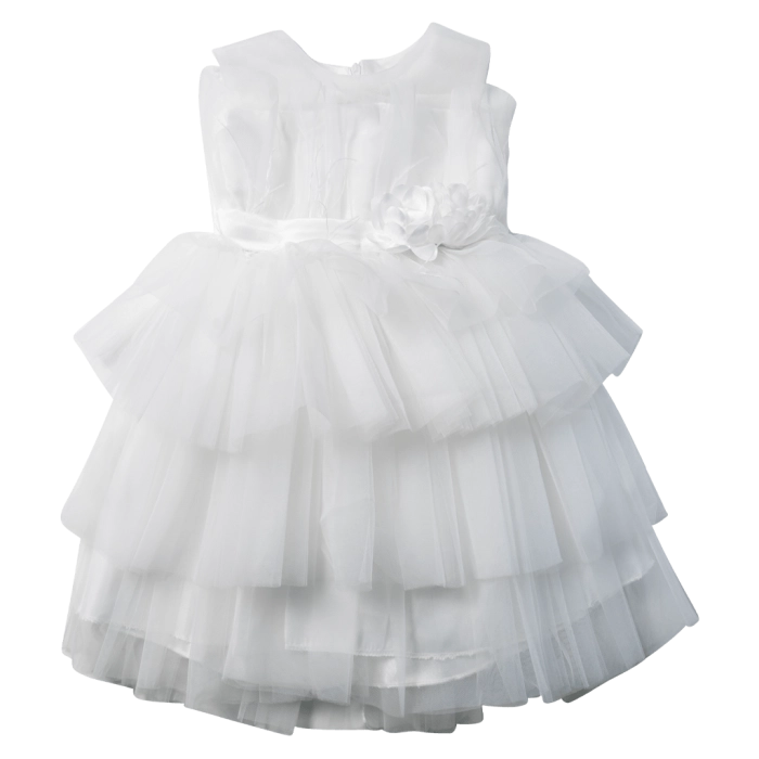 Βρεφικό φόρεμα αμπιγέ για κορίτσια Helene άσπρο παρανυφάκι γάμο βάφτιση καλό τούλι ετών online (6)
