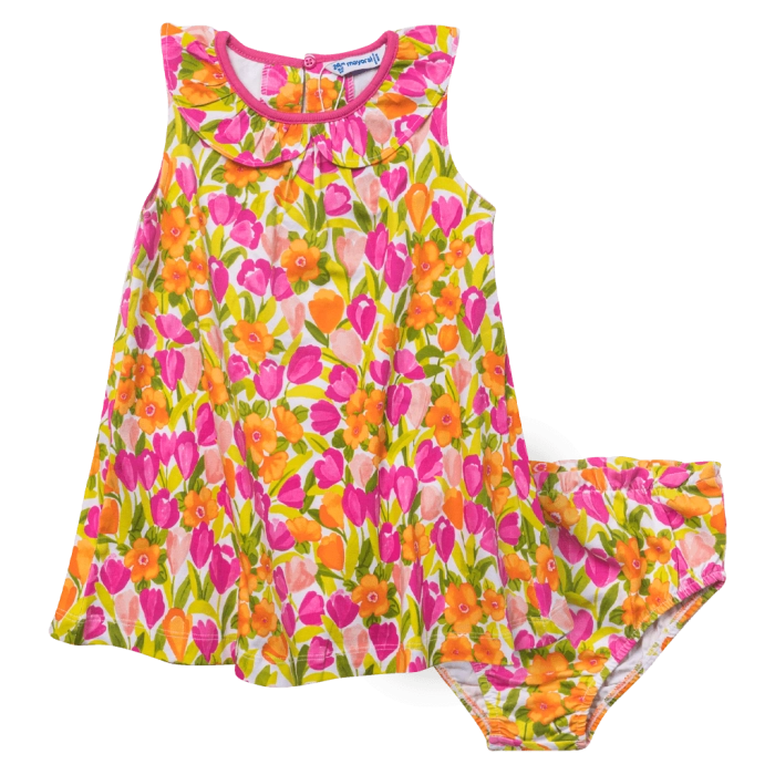 Βρεφικό φόρεμα Mayoral για κορίτσια  bosque πολύχρωμο φλοράλ επώνυμο μοντέρνο με βρακάκι καλοκαιρινό ετών Online