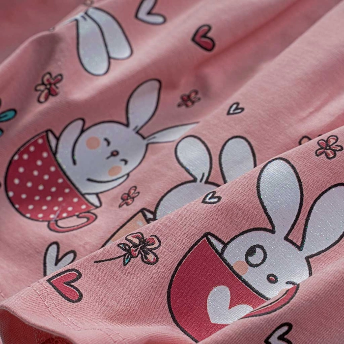 Βρεφικό σετ Εβίτα για κορίτσια Bunny ροζ καθημερινό οικονομικό ελληνικό μηνών online (3)