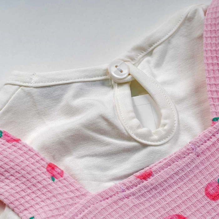 Βρεφική σαλοπέτα Εβίτα για κορίτσια Peach ροζ μοντέρνο βαμβακερό οικονομικό δώρο κοριτσίστικο μηνών online (1)