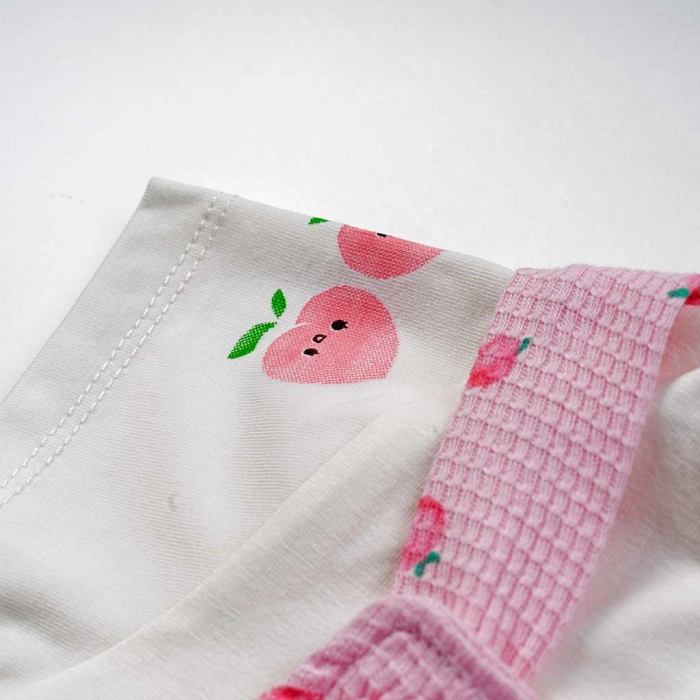 Βρεφική σαλοπέτα Εβίτα για κορίτσια Peach ροζ μοντέρνο βαμβακερό οικονομικό δώρο κοριτσίστικο μηνών online (2)