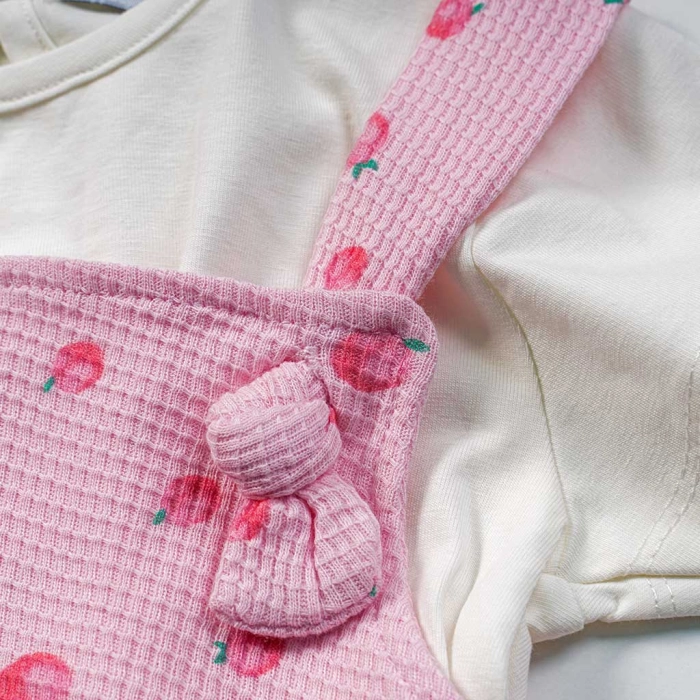 Βρεφική σαλοπέτα Εβίτα για κορίτσια Peach ροζ μοντέρνο βαμβακερό οικονομικό δώρο κοριτσίστικο μηνών online (4)