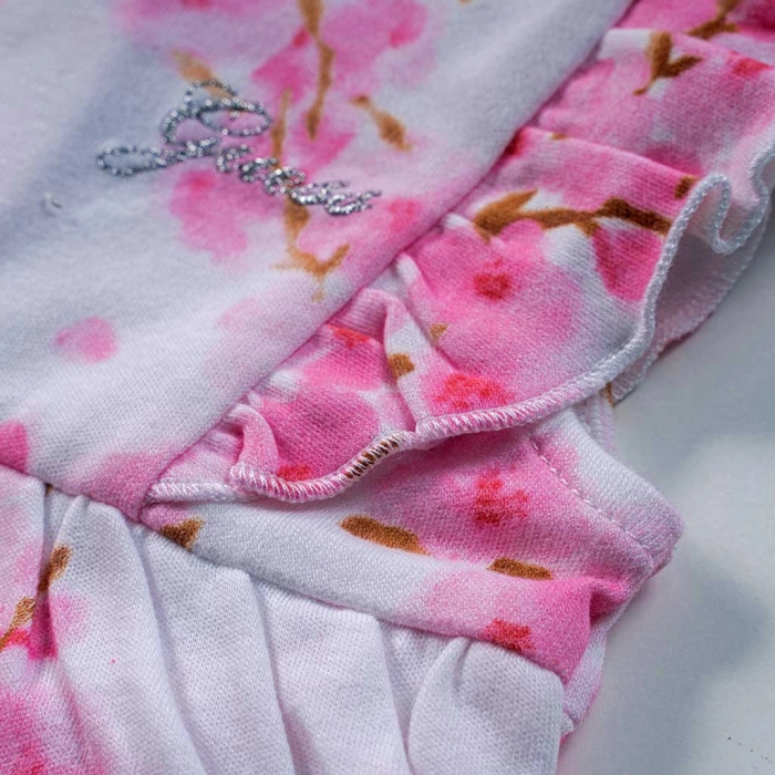 Βρεφικό φόρεμα Guess για κορίτσια WhiteFlowers ροζ καλοκαιρινό επώνυμο ετών Online (2)