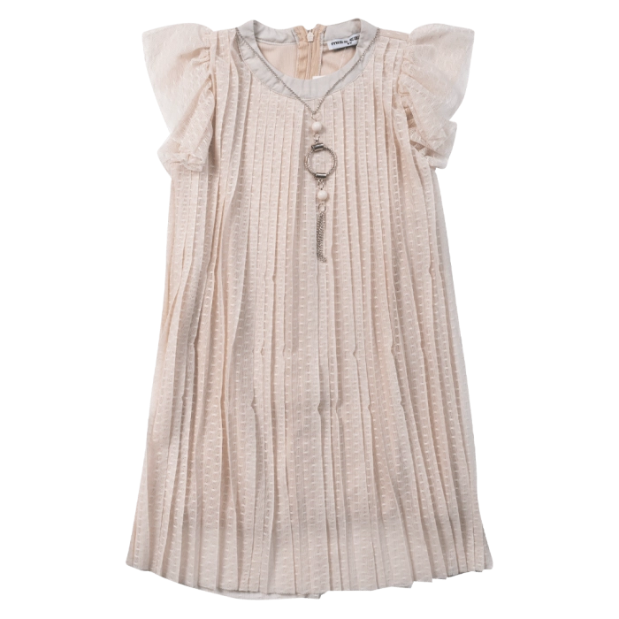 Παιδικό φόρεμα Εβίτα για κορίτσια  Fabiola μπεζ καλό αέρινο καλοκαιρινό τούλι ετών online (1)