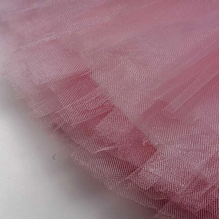 Βρεφικό φόρεμα Εβίτα για κορίτσια Stacy ροζ καλοκαιρινό οικονομικό τούλι κορδέλα μηνών online (5)