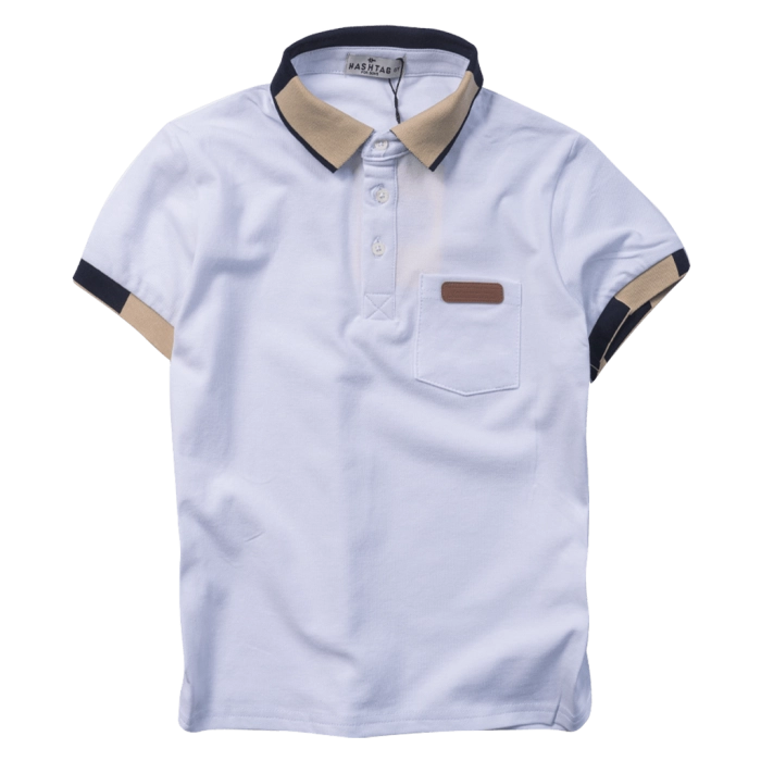 Παιδική μπλούζα Polo Hashtag για αγόρια Scenery άσπρο πόλο καλοκαιρινό οικονομικό άνετο καλό ετών polo online (1)