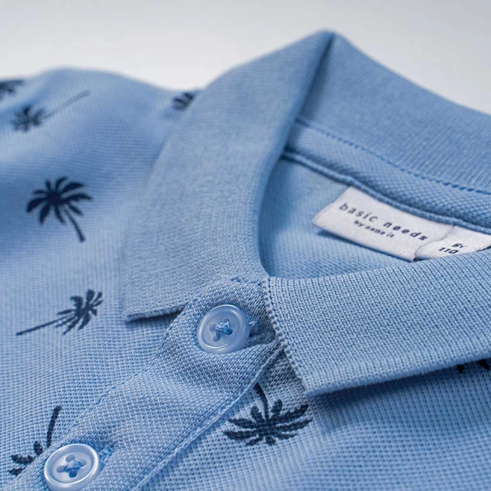 Παιδική μπλούζα Name it για αγόρια Palms γαλάζιο πόλο καλοκαιρινό κοντομάνικο οικονομικό ετών polo online (2)