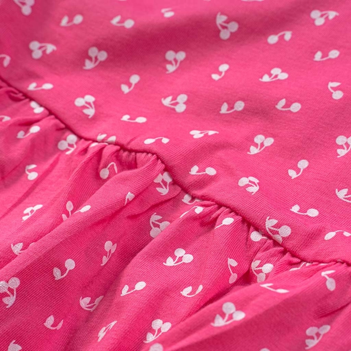 Παιδικό φόρεμα Name it για κορίτσια Cherries ροζ καλοκαιρινό οικονομικό βαμβακερό μακό ετών online (4)