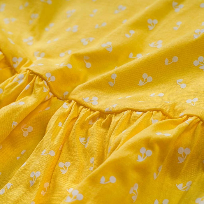 Παιδικό φόρεμα Name it για κορίτσια Cherries κίτρινο καλοκαιρινό οικονομικό βαμβακερό μακό ετών online (3)