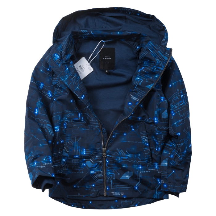 Παδικό μπουφάν name it για αγόρια Microchip μπλε αντιανεμικό καθημερινό σχολείο άνετο κουκούλα ετών online (1)