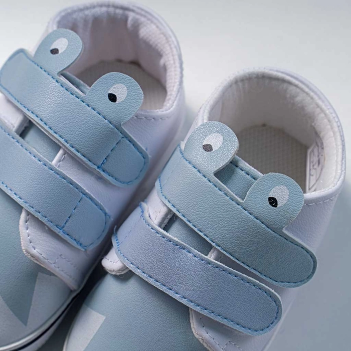Βρεφικά παπούτσια για αγόρια happy eyes σιέλ παπουτσάκια αγκαλιάς μωράκια μαλακά μηνών online (2)