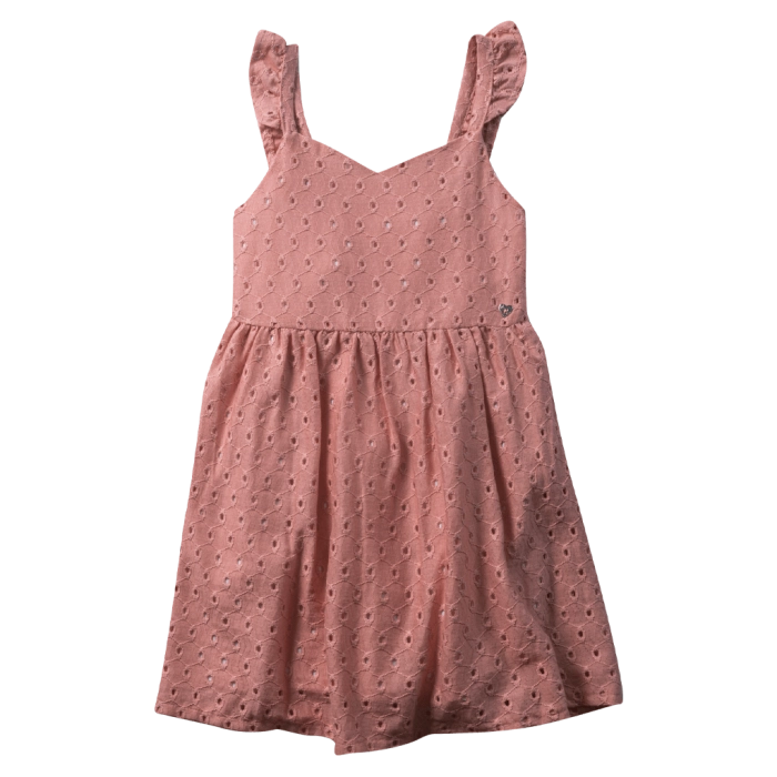 Παιδικό φόρεμα Serafino για κορίτσια Dusty σομόν καλοκαιρινό αμάνικο καλό ετών online (1)
