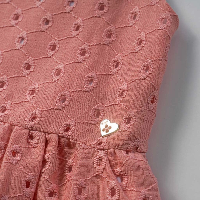 Παιδικό φόρεμα Serafino για κορίτσια Dusty σομόν καλοκαιρινό αμάνικο καλό ετών online (3)