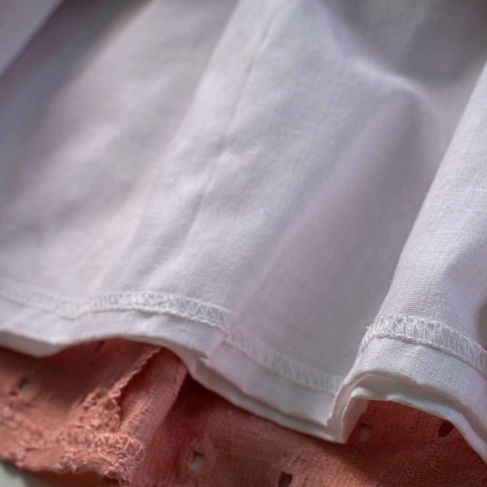 Παιδικό φόρεμα Serafino για κορίτσια Dusty σομόν καλοκαιρινό αμάνικο καλό ετών online (5)