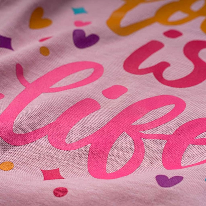 Παιδική μπλούζα AKO για κορίτσια Life ροζ καθημερινή μακό σχολείο βαμβακερή ετών online (2)