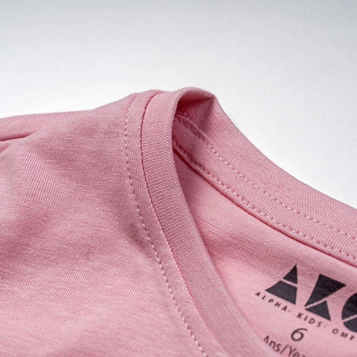 Παιδική μπλούζα AKO για κορίτσια Life ροζ καθημερινή μακό σχολείο βαμβακερή ετών online (4)