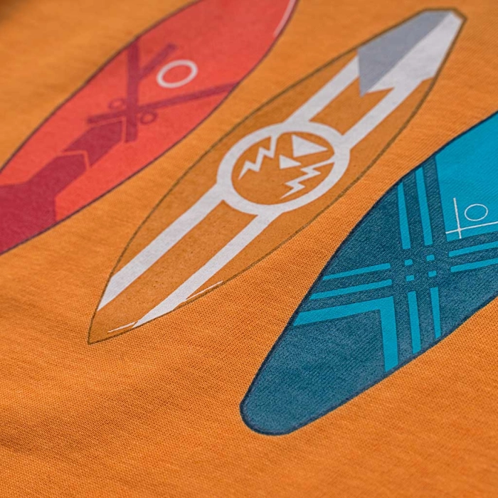 Παιδική μπλούζα AKO για αγόρια Gone surfing πορτοκαλί καθημερινή μακό σχολείο βαμβακερή ετών online (2)