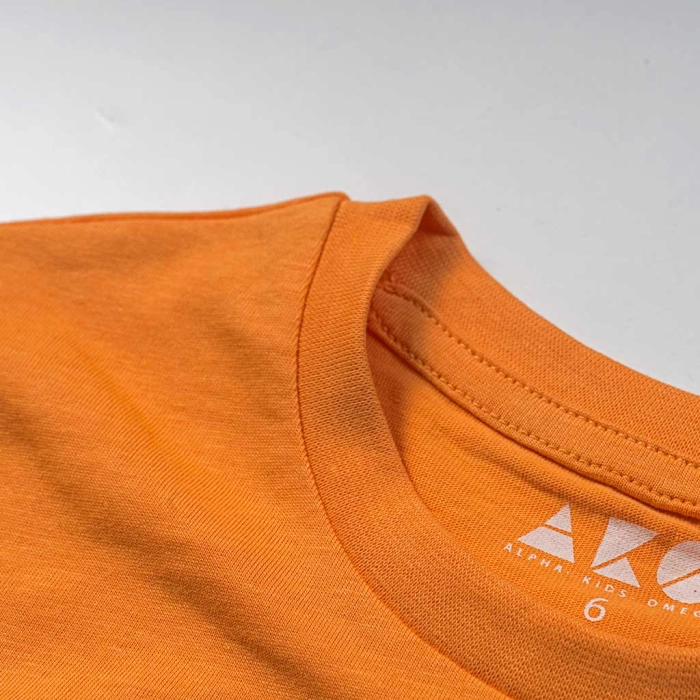Παιδική μπλούζα AKO για αγόρια Gone surfing πορτοκαλί καθημερινή μακό σχολείο βαμβακερή ετών online (4)