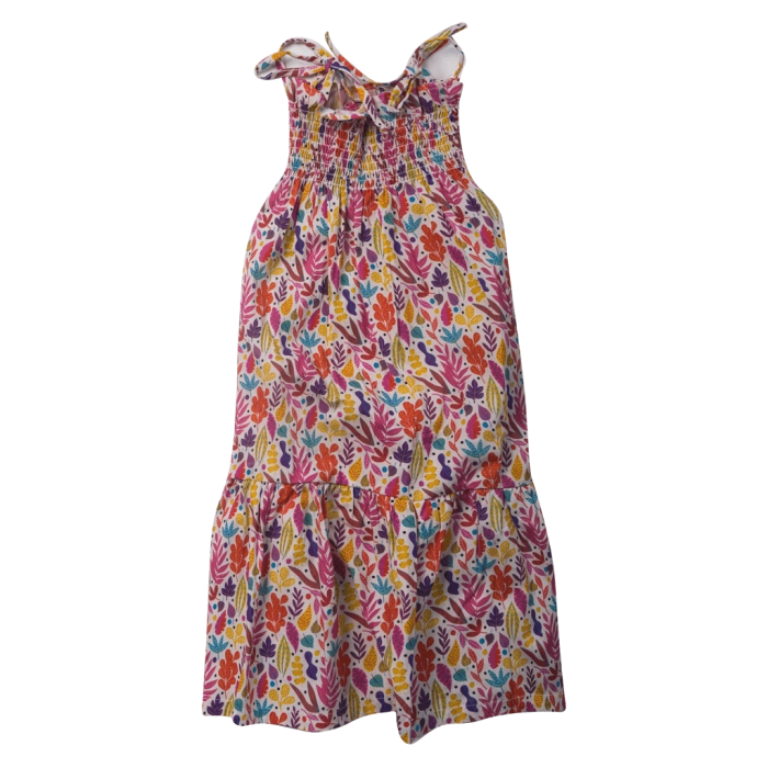 Παιδικό φόρεμα AKO για κορίτσια Tropical άσπρο καλοκαιρινό αέρινο οικονομικό φλοράλ καθημερινό ετών floral online (1)