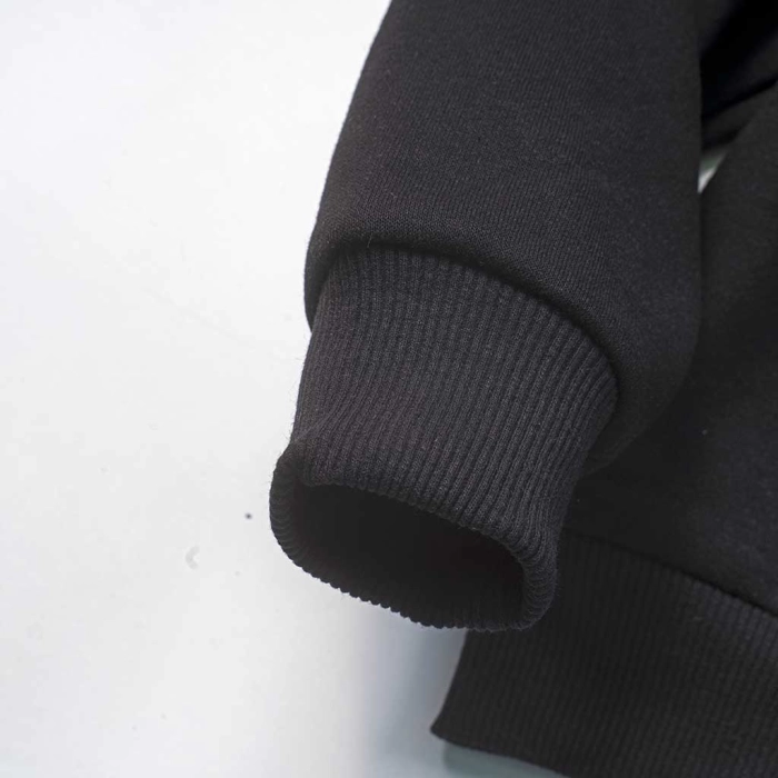 Παιδικό σετ φόρμας για αγόρια Zip μαύρο χειμωνιάτικο χνούδι άνετο σχολείο κουκούλα ετών online (3)