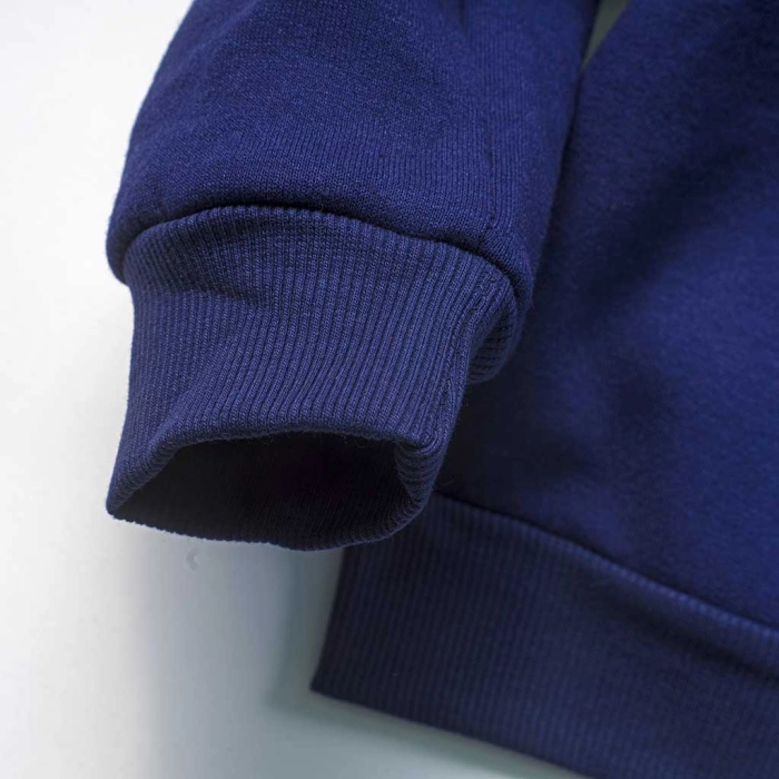 Παιδικό σετ φόρμας για αγόρια Zip μπλε χειμωνιάτικο χνούδι άνετο σχολείο κουκούλα ετών online (5)