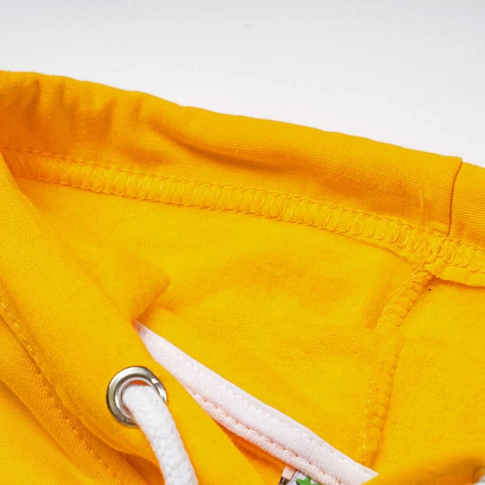 Παιδικό σετ φόρμας για αγόρια Ready κίτρινο χειμωνιάτικο χνούδι άνετο σχολείο κουκούλα ετών online (3)