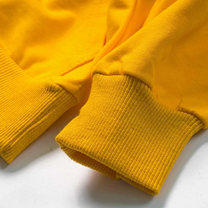 Παιδικό σετ φόρμας για αγόρια Ready κίτρινο χειμωνιάτικο χνούδι άνετο σχολείο κουκούλα ετών online (4)