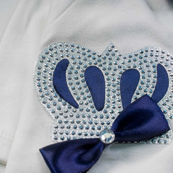 Βρεφικό φορμάκι για αγόρια Prince άσπρο νεογέννητο καλό πρίγκιπας στρας σετ μηνών online (6)