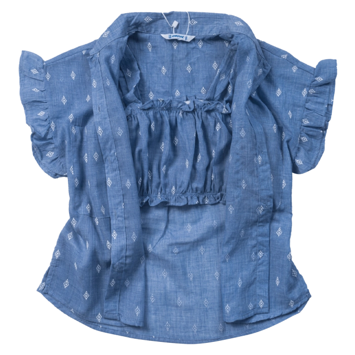 Παιδική μπουστάκι με πουκάμισο Mayoral για κορίτσια Lavanda μπλε επώνυμο καλοκαιρινό μοντέρνο κοριτσίστικο ετών online (1)